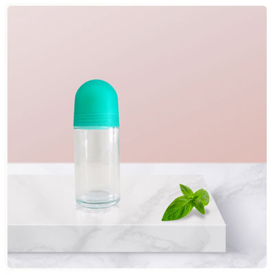 ग्लास 50ml रोल-ऑन बोतल डिओडोरेंट और कॉस्मेटिक के लिए पारदर्शी रोलर बोतल