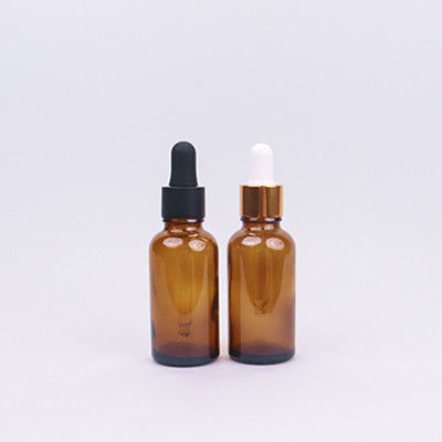 एसेन्स ऑयल रिफिल करने योग्य एम्बर ग्लास ड्रॉपर बोतल 60ml एल्यूमीनियम बंद के साथ
