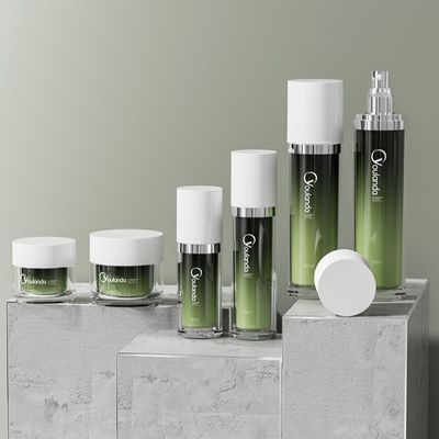 30ml 50ml 120ml एक्रिलिक फेशियल क्रीम जार और लोशन बोतल सेट कॉस्मेटिक पैकेजिंग बोतल